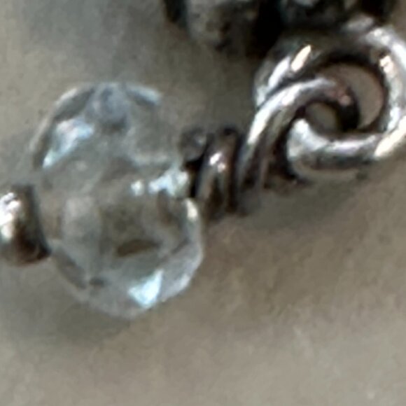 Authentic PANDORA SILVER Birthstone MARCH AQUAMARINE DANGLE CHARM - EUC - Picture 9 of 13